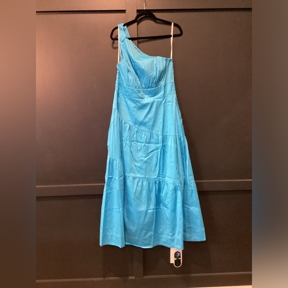 Lilly Pulitzer Lucilyn One Shoulder Maxi Dress NWT 14 tangier teal - Picture 2 of 11